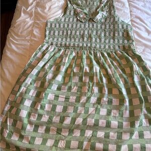 Adorable Green and White Smocked Plaid Sundress